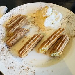 Churros with vanilla ice cream