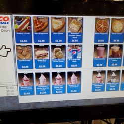 Costco Food Court - Menu on self-order kiosk