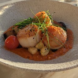 Ka'ana Kitchen - Seared scallops were cooked perfectly - so tender. The pork belly pieces were like heaven in my mouth