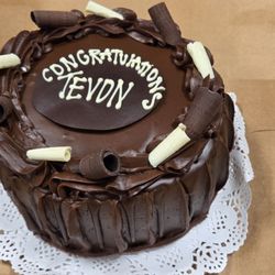 Aunt Joy's Cakes - Marble chocolate cake and bonus chocolate plaque
