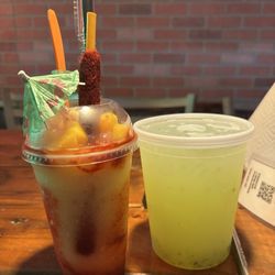 El Roli's Birria - Mangonada and cucumber lime agua fresca