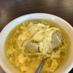First Wok - Small wonton egg drop soup that came with lunch!