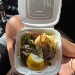 steak taco & pork gordita steak taco & pork gordita