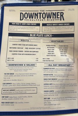 Menu photo 2 Downtowner Restaurant Gulfport, MS Menu photo 2 Downtowner Restaurant Gulfport, MS