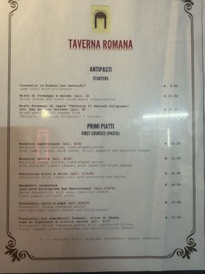 Menu photo 2 Taverna Romana Rome, RM Menu photo 2 Taverna Romana Rome, RM