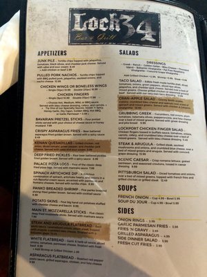 Menu photo 6 Lock 34 Lockport, NY