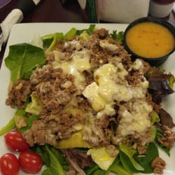 Penn Pizza - One awesome cheese steak salad with a side of Italian dressing