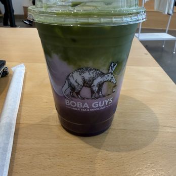 Boba Guys - San Ramon - Ube Latte with a splash of Matcha - Bubble Tea Near Me - San Ramon, California