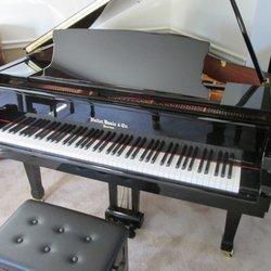 Rons Piano Service - Beautiful Brand New Hallet Davis & co. Boston in Ebony polish with concert artist bench.