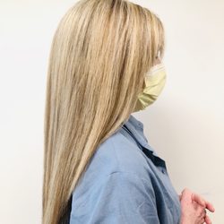Fringe Hair Co, Inc - Gray coming in so we are blending it with like blonde while growing out. Love it! And Jennifer!