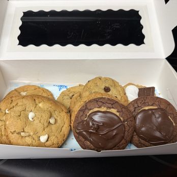 Triplet Mom Cookies - A box of 12 cookies that includes chocolate chip, s'mores, macadamia nut, and peanut butter buckeyes. - Desserts Near Me - Eastman, Georgia Triplet Mom Cookies - A box of 12 cookies that includes chocolate chip, s'mores, macadamia nut, and peanut butter buckeyes. - Desserts Near Me - Eastman, Georgia