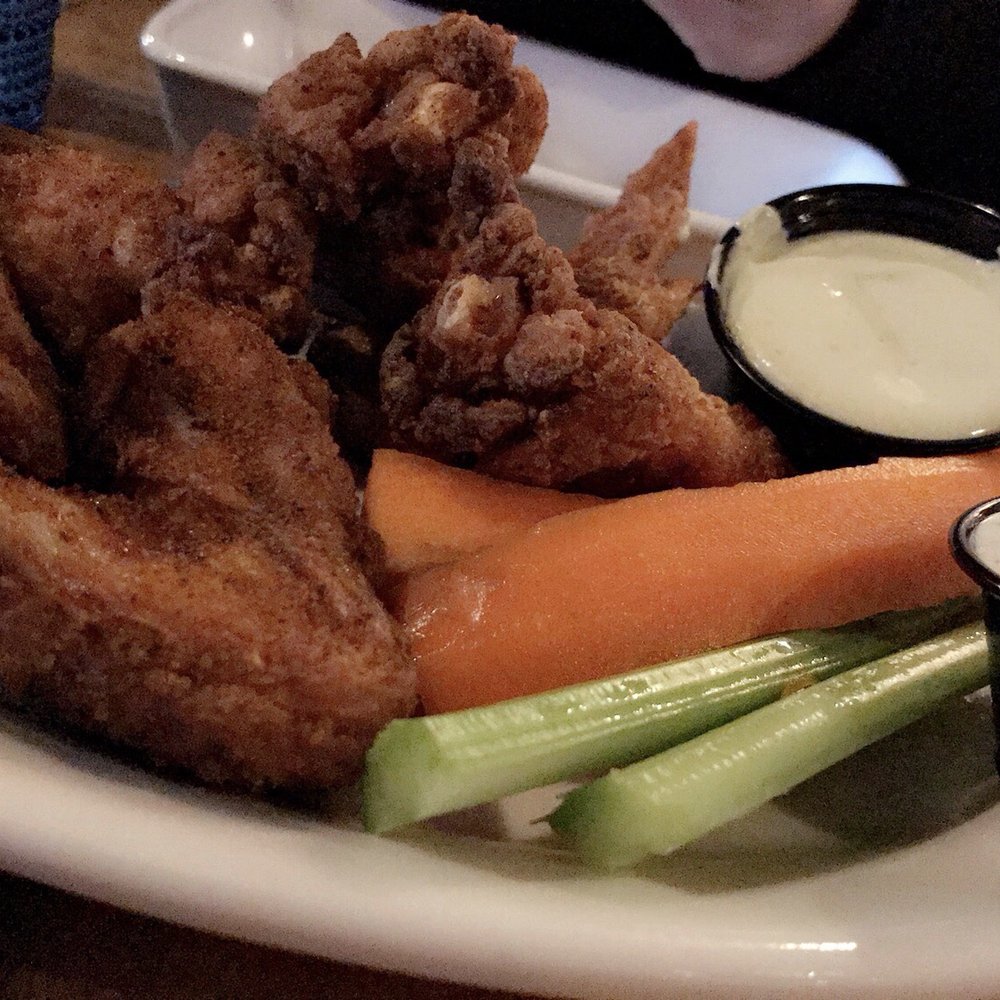 Milton's - Milton Dry Rub wings with bleu cheese and jalapeño ranch dipping sauces - New American Near Me - Crystal, Minnesota Milton's - Milton Dry Rub wings with bleu cheese and jalapeño ranch dipping sauces - New American Near Me - Crystal, Minnesota