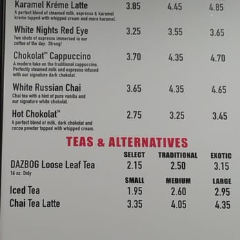 Dazbog Coffee - Signature Drinks and Teas - Coffee & Tea Near Me - Aurora, Colorado Dazbog Coffee - Signature Drinks and Teas - Coffee & Tea Near Me - Aurora, Colorado