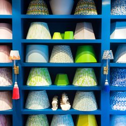 In Stock and made to order lampshades, lamps and accessories. Made in the USA by hand.