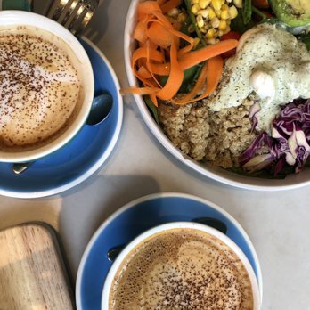 Bluestone Lane Upper West Side Café - Rainbow Bowl (GF) and Cappuccinos! - Coffee & Tea Near Me - New York, New York