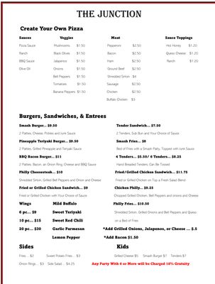 Menu photo 4 The Junction Restaurant Flomaton, AL