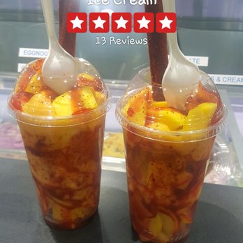 La Real De Michoacan - Chamoy, 1 scoop of ice cream, fresh mango, another scoop of ice cream, more fresh mango, more chamoy and then tajin - Ice Cream & Frozen Yogurt Near Me - Henderson, Nevada La Real De Michoacan - Chamoy, 1 scoop of ice cream, fresh mango, another scoop of ice cream, more fresh mango, more chamoy and then tajin - Ice Cream & Frozen Yogurt Near Me - Henderson, Nevada