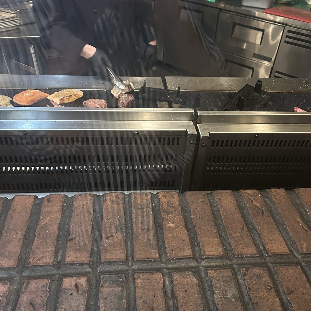 View from the kitchen behind glass wall