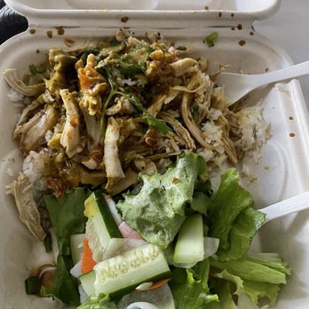 Rock N Rolls - The rice plate with chicken and salad - Vietnamese Near Me - Honolulu, Hawaii Rock N Rolls - The rice plate with chicken and salad - Vietnamese Near Me - Honolulu, Hawaii
