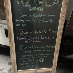 Tacos Azteca - Breakfast burrito menu