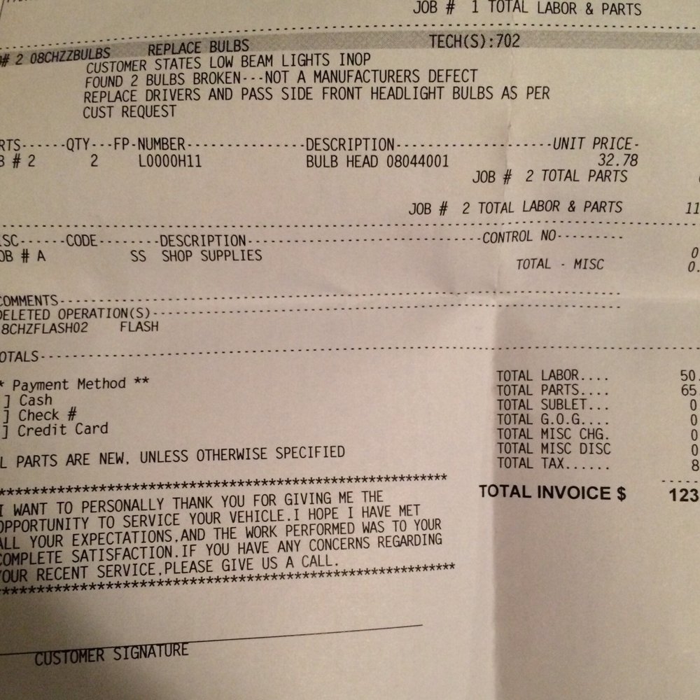 Teterboro - $123 light bulbs, that should have been under warranty.. "Pumper to pumper warranty" - Car Dealers Near Me - Little Ferry, New Jersey Teterboro - $123 light bulbs, that should have been under warranty.. "Pumper to pumper warranty" - Car Dealers Near Me - Little Ferry, New Jersey