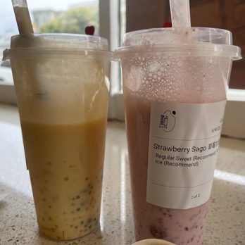 Dots Boba - Mango and strawberry milk tea drinks with sago. - Bubble Tea Near Me - San Francisco, California