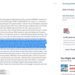 Pacific Beach Dentist - That's other important bad review of him here on YELP.
