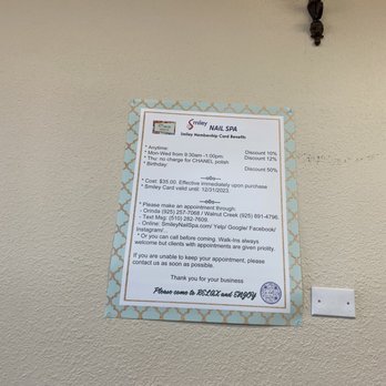 Smiley Nail Spa - membership discounts! - Nail Salons Near Me - Walnut Creek, California