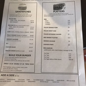 Redneck Ranch Restaurant - Menu Front - Southern Near Me - Clarkson, Kentucky