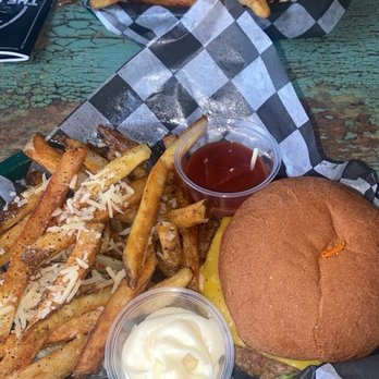 The Salted Fry - Mushroom Garden Burger with Truffle Fries + Ghost Pepper Ketchup & Mayo, Tuna Salad Sandwich - Gluten-Free Near Me - Mount Dora, Florida The Salted Fry - Mushroom Garden Burger with Truffle Fries + Ghost Pepper Ketchup & Mayo, Tuna Salad Sandwich - Gluten-Free Near Me - Mount Dora, Florida