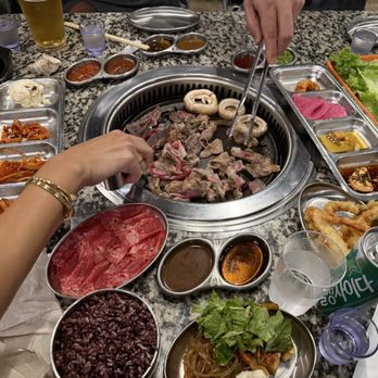 Let's Meat Kbbq - The spread!  Yummy and so colorful! - Korean Near Me - Charlotte, North Carolina