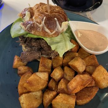 AZUR - Azur Burger, with beef bourguignon - Tapas/Small Plates Near Me - Charleston, South Carolina