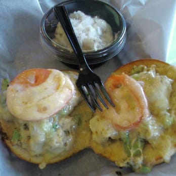 Noah's NY Bagels - Tuna melt with a side of potato salad for lunch. - Bagels Near Me - El Segundo, California Noah's NY Bagels - Tuna melt with a side of potato salad for lunch. - Bagels Near Me - El Segundo, California