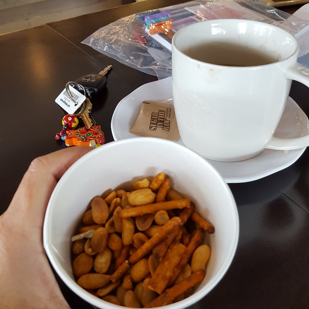 Starbucks - My husband is so smart he brought the snacks from Widmer Brothers Brewery for snacks at Starbucks this morning - Coffee & Tea Near Me - Gresham, Oregon
