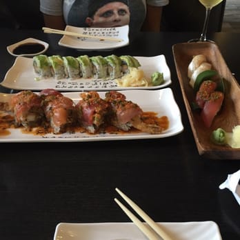 Sushi Fever - Top is Blue Liner roll, bottom is Something wrong roll both very good! - Japanese Near Me - Cedar Park, Texas