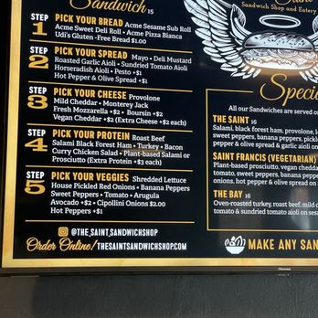 The Saint Sandwich Shop - Menu - Sandwiches Near Me - Oakland, California