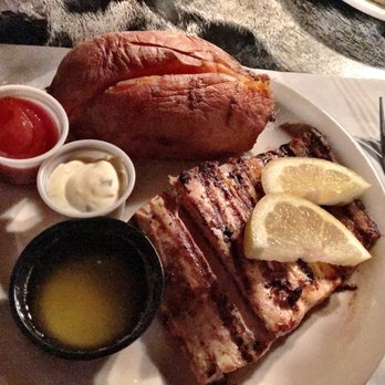 The Red Barn - Salmon and a baked sweet potato. Delish! - American Near Me - Demopolis, Alabama The Red Barn - Salmon and a baked sweet potato. Delish! - American Near Me - Demopolis, Alabama