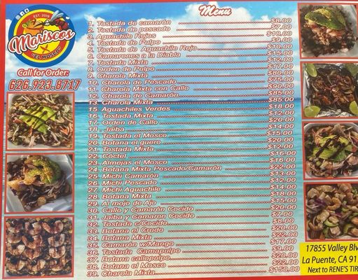 Menu photo 4 Mariscos El Mosco La Puente, CA