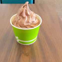 Holiday Ice Cream - Medium cup of chocolate soft serve ice cream.