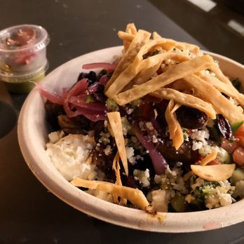 CAVA - Greens and Grains bowl (supergreens, saffron basmati rice, grilled meatballs, pickled onions, pita crisp, kalamata olives, crumbled feta) - Mediterranean Near Me - Pasadena, California CAVA - Greens and Grains bowl (supergreens, saffron basmati rice, grilled meatballs, pickled onions, pita crisp, kalamata olives, crumbled feta) - Mediterranean Near Me - Pasadena, California