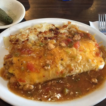 Louis' Diner - Breakfast burrito with a side of potatoes and a grilled jalapeño. Enough for two, and less than $6. - American Near Me - Littleton, Colorado Louis' Diner - Breakfast burrito with a side of potatoes and a grilled jalapeño. Enough for two, and less than $6. - American Near Me - Littleton, Colorado