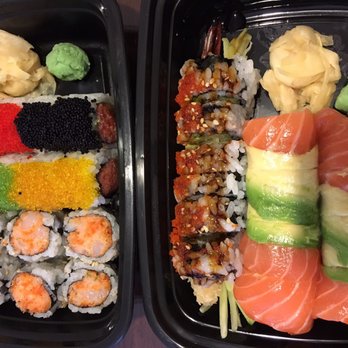 Akaru Sushi - Left: amazing roll and spicy scallop Right: shrimp tempura and spicy girl roll - Sushi Bars Near Me - Brooklyn, New York Akaru Sushi - Left: amazing roll and spicy scallop Right: shrimp tempura and spicy girl roll - Sushi Bars Near Me - Brooklyn, New York