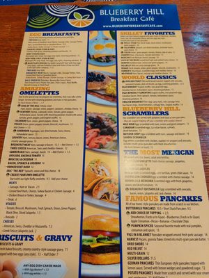 Menu photo 1 Blueberry Hill Breakfast Cafe Homer Glen, IL Menu photo 1 Blueberry Hill Breakfast Cafe Homer Glen, IL