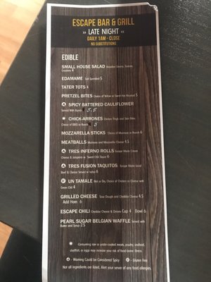 Menu photo 6 Escape Bar & Grill Portland, OR