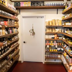 The Meadow - Our pantry section features olive oils, vinegars, pastas, tinned fish, spices, chili crisps, mustards, misos, sauces, spreads, dips & treats