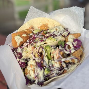 Soul Lotta Empanadas - Fish Tacos with fresh-shredded premium broccoli slaw and homemade crema sauce. - Food Trucks Near Me - Harrisburg, Pennsylvania Soul Lotta Empanadas - Fish Tacos with fresh-shredded premium broccoli slaw and homemade crema sauce. - Food Trucks Near Me - Harrisburg, Pennsylvania