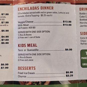 Taco Pros - Menu as of 8/12/2024 - Mexican Near Me - Mequon, Wisconsin