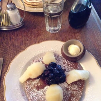 La Note - Lemon gingerbread pancakes and poached pears ! Yummy! - French Near Me - Berkeley, California