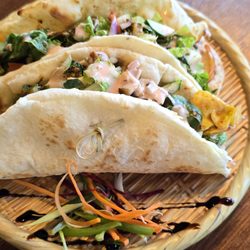 Mantra cafe - Naan tikka taco, comes with chicken or lamb.
