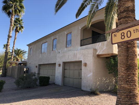Complete repaint Scottsdale - Two story with a cracking issue complete repaint in Dunn Edwards Evershield Complete repaint Scottsdale - Two story with a cracking issue complete repaint in Dunn Edwards Evershield